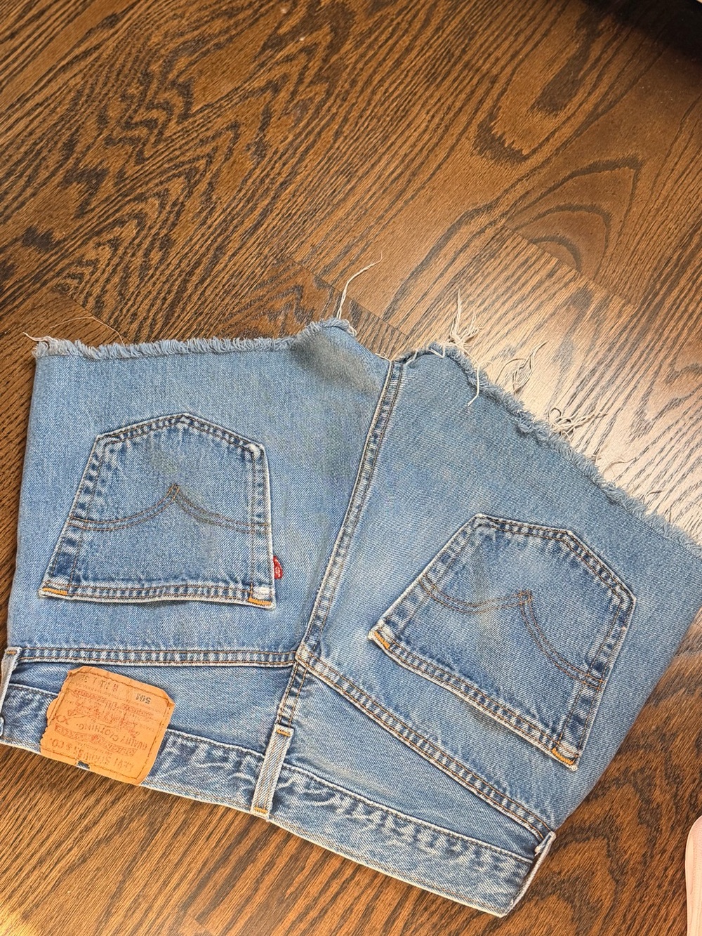 Levi's 501 VINTAGE Light Blue Cut-Off Denim Shorts